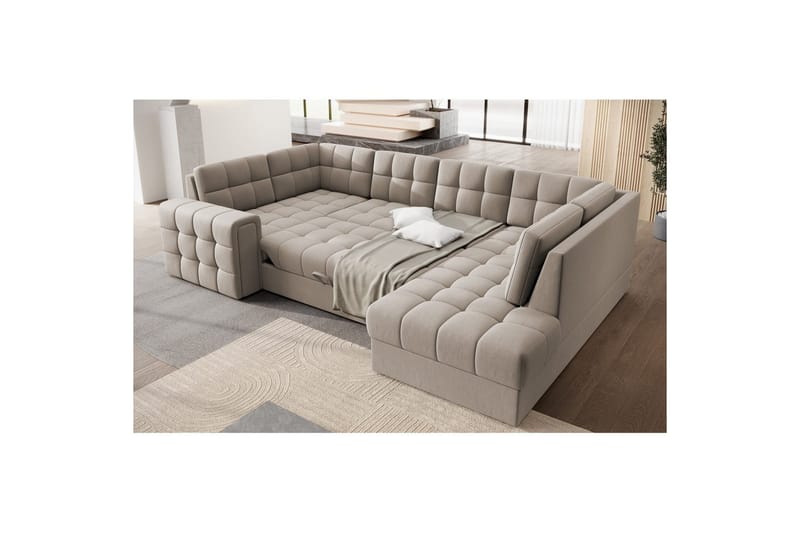 Kulmasohva Eltap Blewett 299x198x82 cm - Sola 18, Beige, Oikea - Huonekalut - Sohva - Vuodesohva