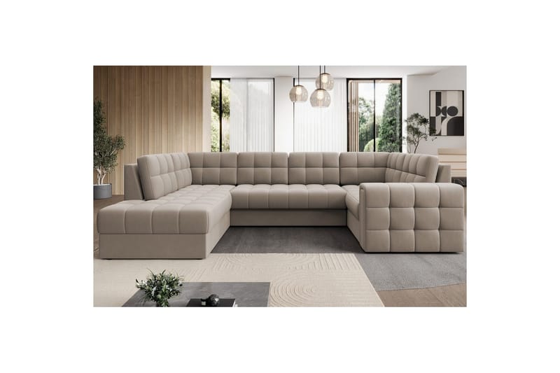 Kulmasohva Eltap Blewett 299x198x82 cm - Sola 18, Beige, Vasen - Huonekalut - Sohva - Vuodesohva
