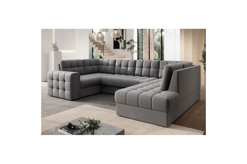 Kulmasohva Eltap Blewett 299x198x82 cm - Sola 4, Harmaa, Oikea - Huonekalut - Sohva - Vuodesohva