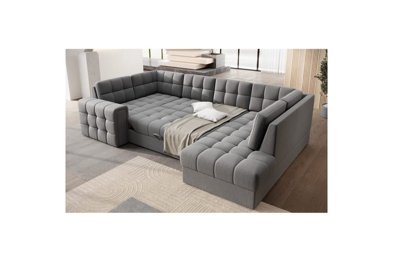 Kulmasohva Eltap Blewett 299x198x82 cm - Sola 4, Harmaa, Oikea - Huonekalut - Sohva - Vuodesohva