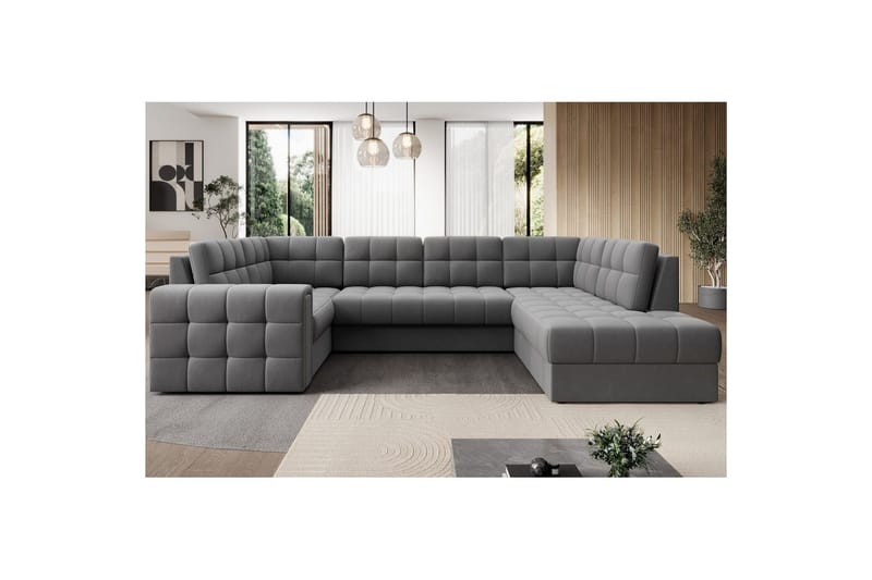 Kulmasohva Eltap Blewett 299x198x82 cm - Sola 4, Harmaa, Oikea - Huonekalut - Sohva - Vuodesohva