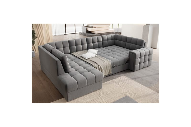 Kulmasohva Eltap Blewett 299x198x82 cm - Sola 4, Harmaa, Vasen - Huonekalut - Sohva - Vuodesohva