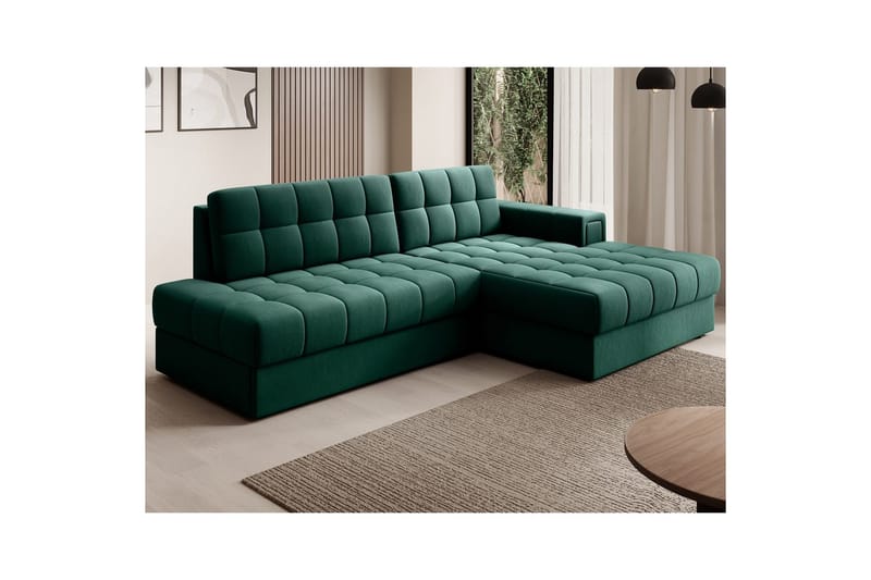 Kulmasohva Eltap Blezalt 240x150x82 cm - Lukso 35, Vihreä, Oikea - Huonekalut - Sohva - Vuodesohva