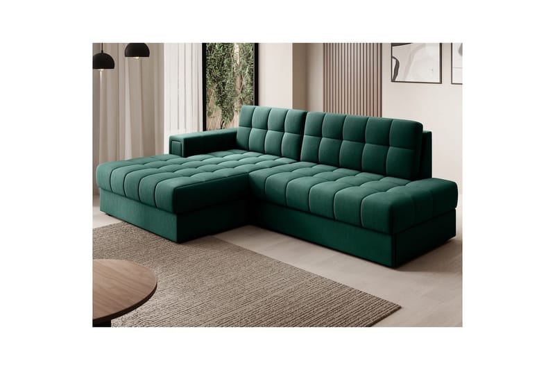Kulmasohva Eltap Blezalt 240x150x82 cm - Lukso 35, Vihreä, Vasen - Huonekalut - Sohva - Vuodesohva