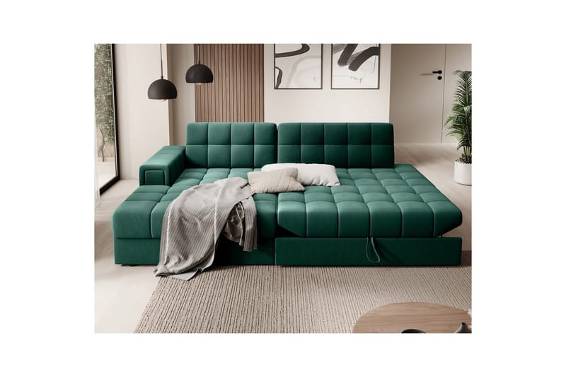 Kulmasohva Eltap Blezalt 240x150x82 cm - Lukso 35, Vihreä, Vasen - Huonekalut - Sohva - Vuodesohva