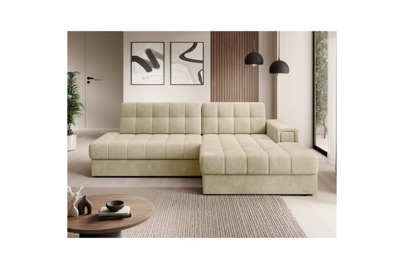 Kulmasohva Eltap Blezalt 240x150x82 cm - Monolith 04, Beige, Oikea - Huonekalut - Sohva - Vuodesohva