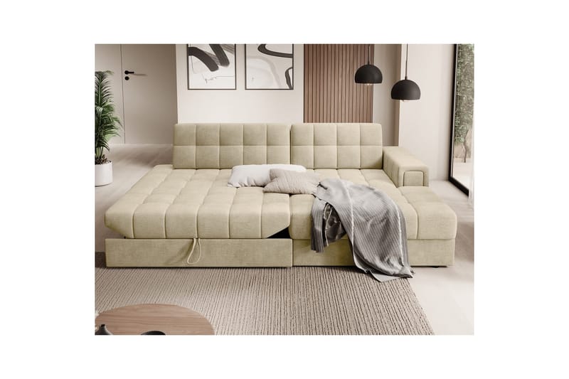 Kulmasohva Eltap Blezalt 240x150x82 cm - Monolith 04, Beige, Oikea - Huonekalut - Sohva - Vuodesohva