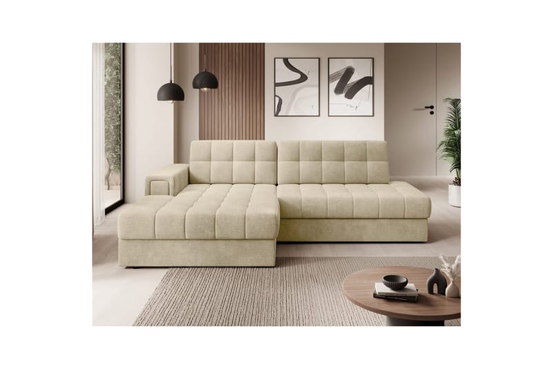 Kulmasohva Eltap Blezalt 240x150x82 cm - Monolith 04, Beige, Vasen - Huonekalut - Sohva - Vuodesohva
