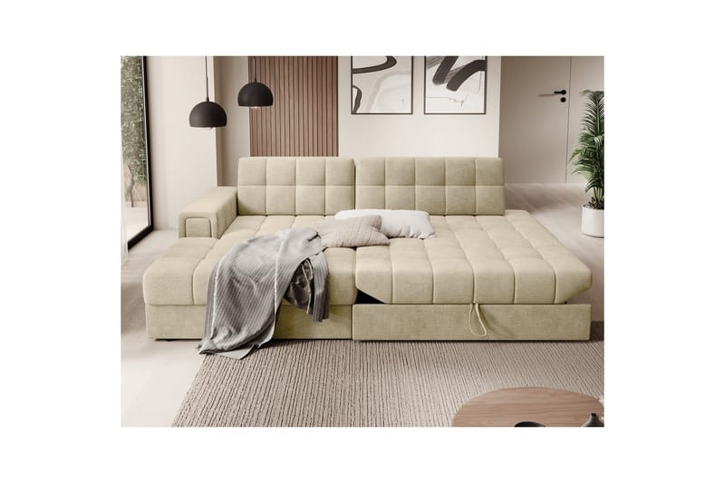 Kulmasohva Eltap Blezalt 240x150x82 cm - Monolith 04, Beige, Vasen - Huonekalut - Sohva - Vuodesohva