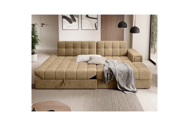 Kulmasohva Eltap Blezalt 240x150x82 cm - Monolith 09, Tumma beige, Oikea - Huonekalut - Sohva - Vuodesohva