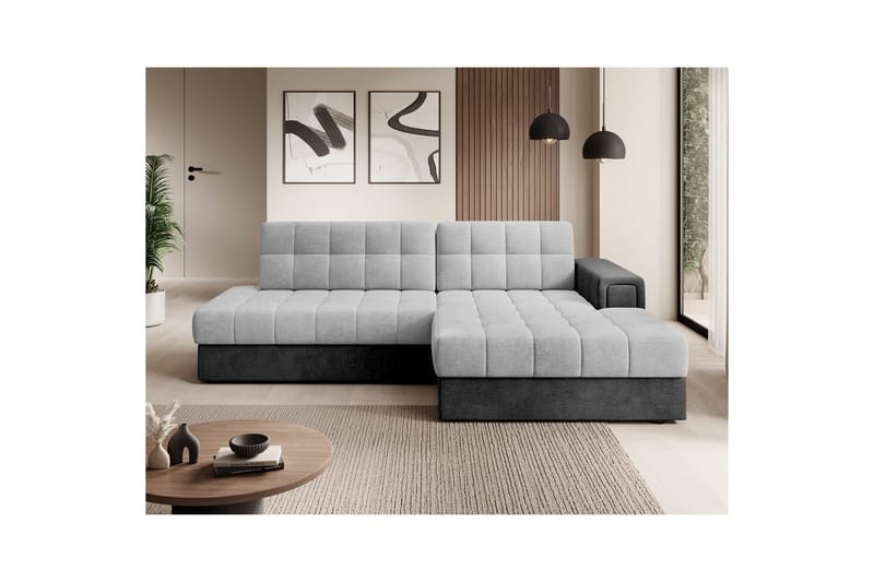 Kulmasohva Eltap Blezalt 240x150x82 cm - Monolith 84, Monolith 97, Vaaleanharmaa, Tummanharmaa, Oikea - Huonekalut - Sohva - Vuodesohva