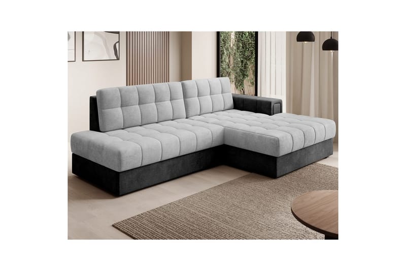 Kulmasohva Eltap Blezalt 240x150x82 cm - Monolith 84, Monolith 97, Vaaleanharmaa, Tummanharmaa, Oikea - Huonekalut - Sohva - Vuodesohva