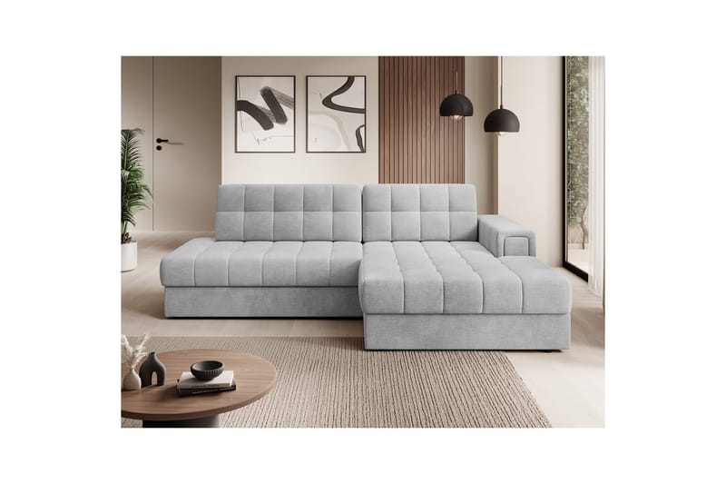 Kulmasohva Eltap Blezalt 240x150x82 cm - Monolith 84, Vaaleanharmaa, Oikea - Huonekalut - Sohva - Vuodesohva