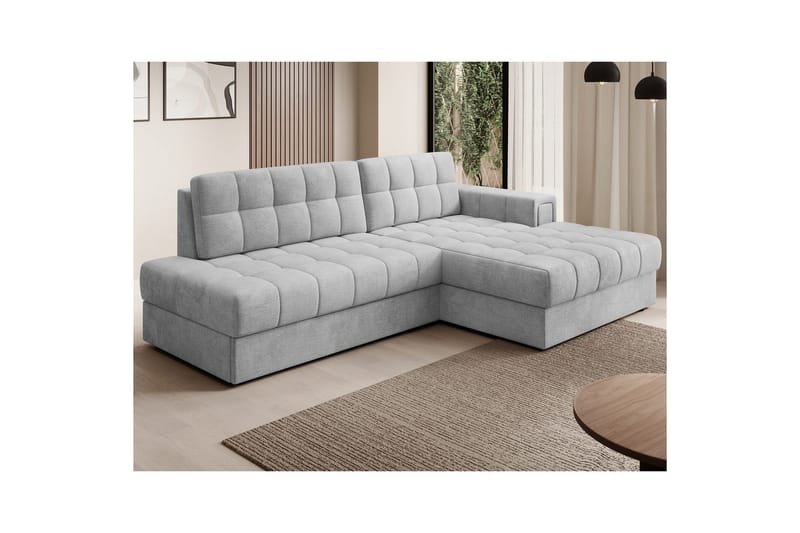 Kulmasohva Eltap Blezalt 240x150x82 cm - Monolith 84, Vaaleanharmaa, Oikea - Huonekalut - Sohva - Vuodesohva