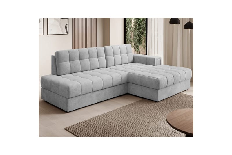 Kulmasohva Eltap Blezalt 240x150x82 cm - Monolith 84, Vaaleanharmaa, Oikea - Huonekalut - Sohva - Vuodesohva