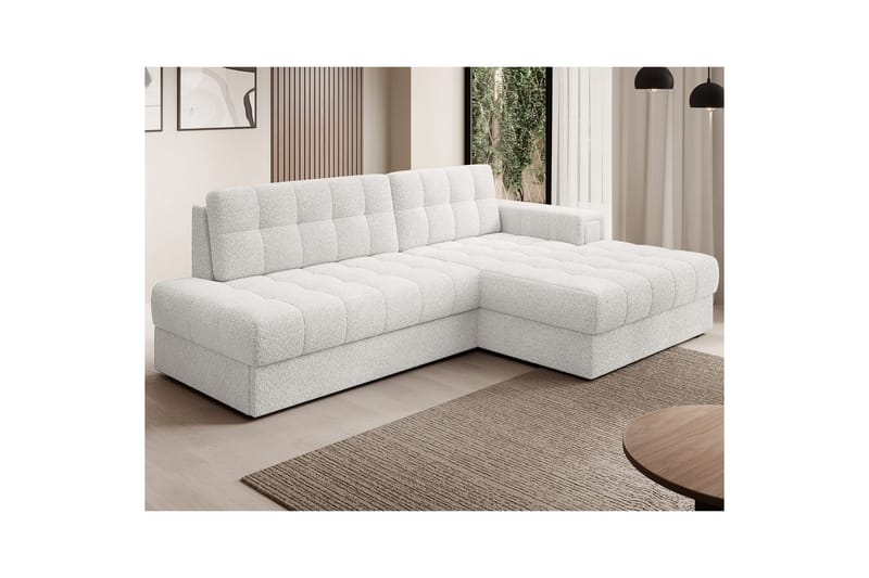 Kulmasohva Eltap Blezalt 240x150x82 cm - Royal 01, Valkoinen, Oikea - Huonekalut - Sohva - Vuodesohva