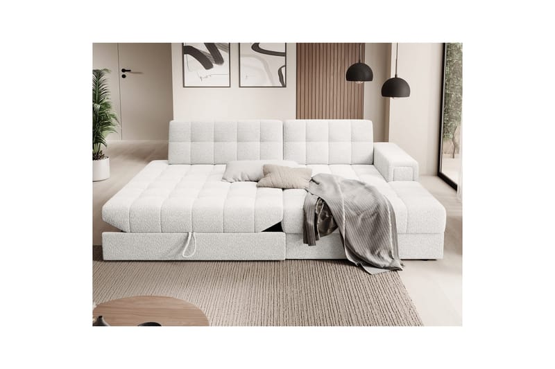 Kulmasohva Eltap Blezalt 240x150x82 cm - Royal 01, Valkoinen, Oikea - Huonekalut - Sohva - Vuodesohva