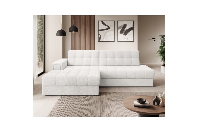 Kulmasohva Eltap Blezalt 240x150x82 cm - Royal 01, Valkoinen, Vasen - Huonekalut - Sohva - Vuodesohva