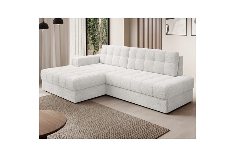 Kulmasohva Eltap Blezalt 240x150x82 cm - Royal 01, Valkoinen, Vasen - Huonekalut - Sohva - Vuodesohva
