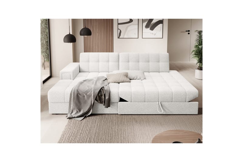 Kulmasohva Eltap Blezalt 240x150x82 cm - Royal 01, Valkoinen, Vasen - Huonekalut - Sohva - Vuodesohva