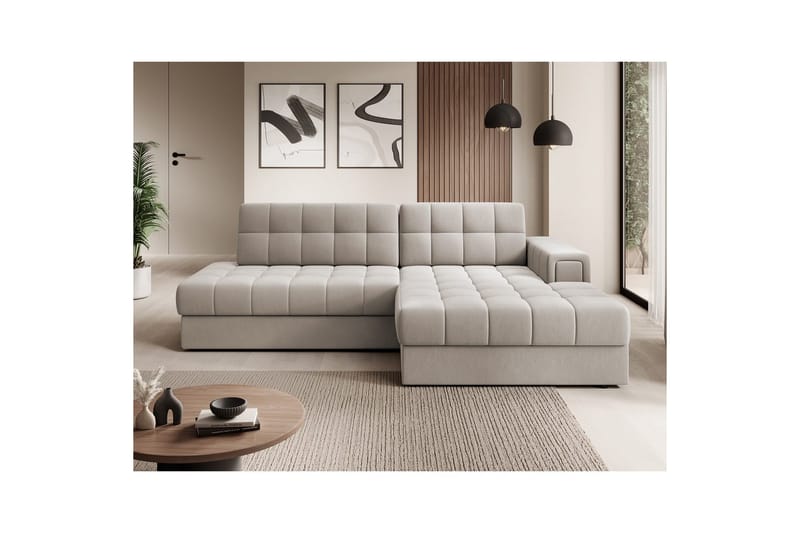 Kulmasohva Eltap Blezalt 240x150x82 cm - Sola 18, Beige, Oikea - Huonekalut - Sohva - Vuodesohva