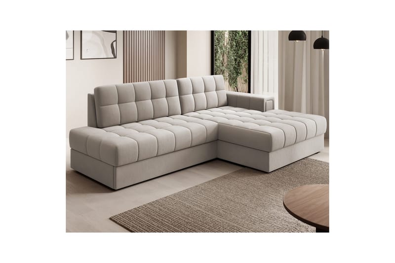 Kulmasohva Eltap Blezalt 240x150x82 cm - Sola 18, Beige, Oikea - Huonekalut - Sohva - Vuodesohva