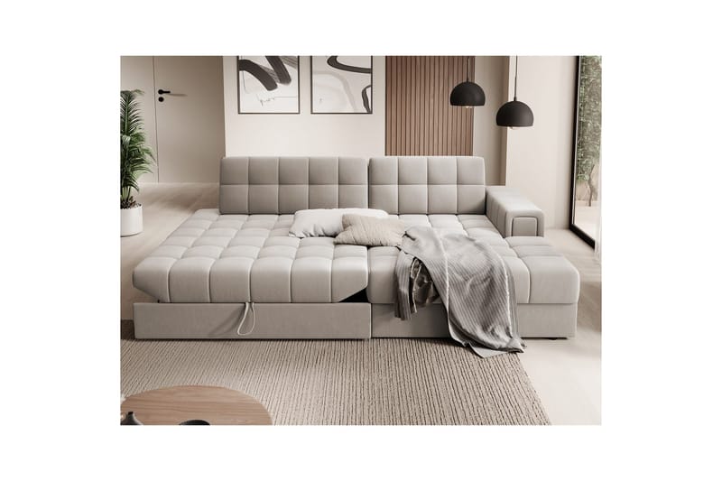 Kulmasohva Eltap Blezalt 240x150x82 cm - Sola 18, Beige, Oikea - Huonekalut - Sohva - Vuodesohva