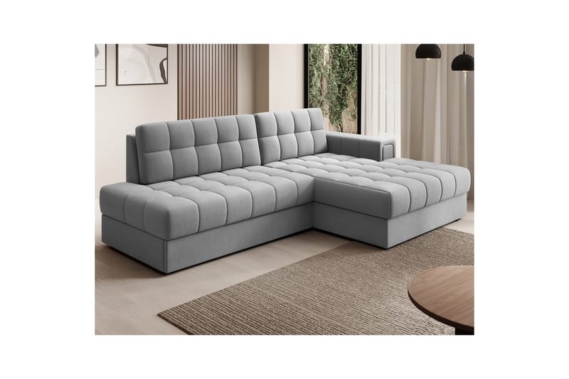 Kulmasohva Eltap Blezalt 240x150x82 cm - Sola 4, Harmaa, Oikea - Huonekalut - Sohva - Vuodesohva
