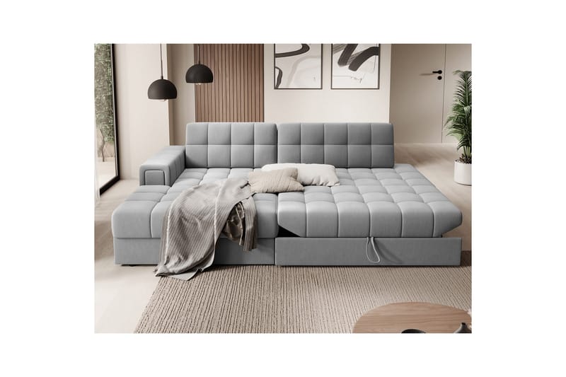 Kulmasohva Eltap Blezalt 240x150x82 cm - Sola 4, Harmaa, Vasen - Huonekalut - Sohva - Vuodesohva