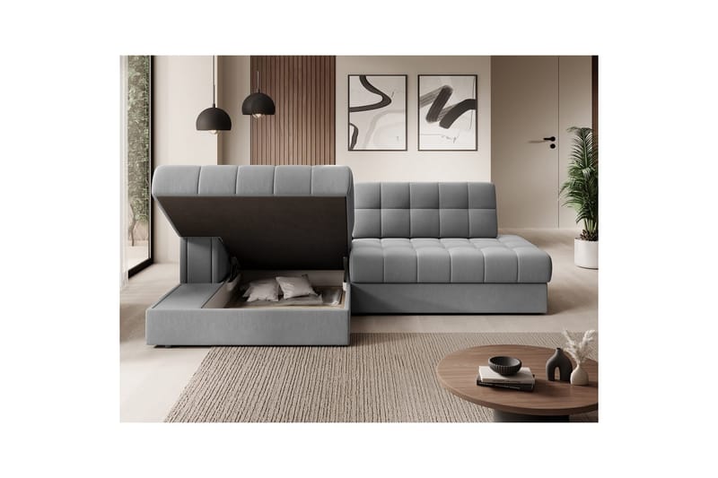 Kulmasohva Eltap Blezalt 240x150x82 cm - Sola 4, Harmaa, Vasen - Huonekalut - Sohva - Vuodesohva