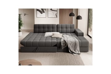 Kulmasohva Eltap Blezalt 240x150x82 cm - Sola 6, Tummanharmaa, Oikea - Huonekalut - Sohva - Vuodesohva