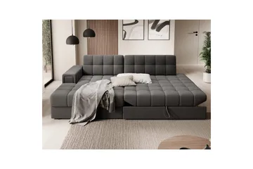 Kulmasohva Eltap Blezalt 240x150x82 cm - Sola 6, Tummanharmaa, Vasen - Huonekalut - Sohva - Vuodesohva