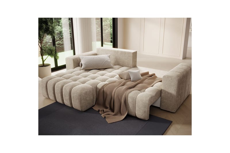 Kulmasohva Eltap Bonett 250x175x92 cm - Dora 21 Beige, Vasen - Huonekalut - Sohva - Vuodesohva