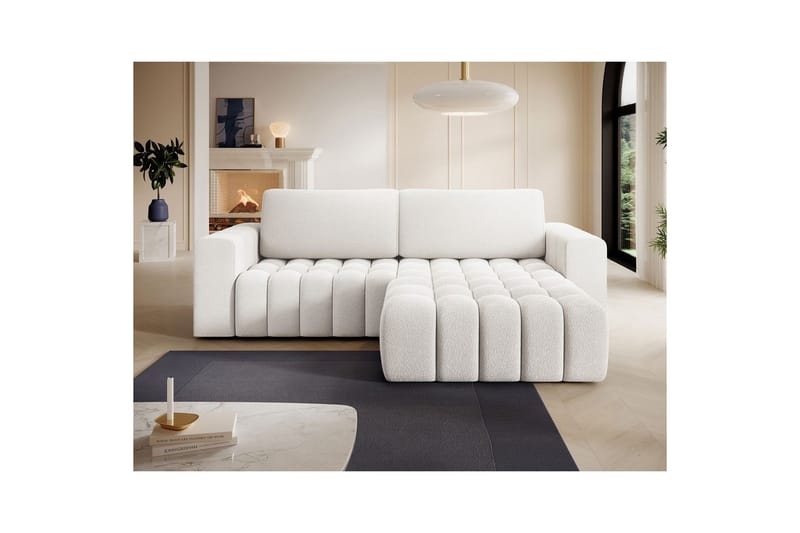 Kulmasohva Eltap Bonett 250x175x92 cm - Jaffray 01, Valkoinen, Oikea - Huonekalut - Sohva - Vuodesohva