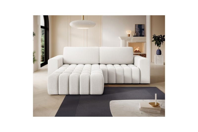 Kulmasohva Eltap Bonett 250x175x92 cm - Jaffray 01, Valkoinen, Vasen - Huonekalut - Sohva - Vuodesohva