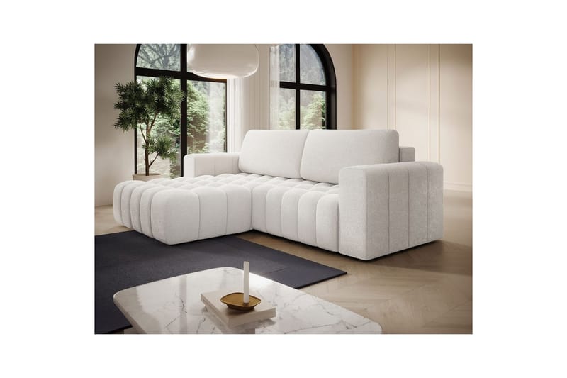 Kulmasohva Eltap Bonett 250x175x92 cm - Jaffray 01, Valkoinen, Vasen - Huonekalut - Sohva - Vuodesohva