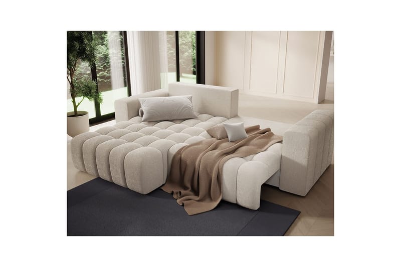 Kulmasohva Eltap Bonett 250x175x92 cm - Jaffray 18, Beige, Vasen - Huonekalut - Sohva - Vuodesohva