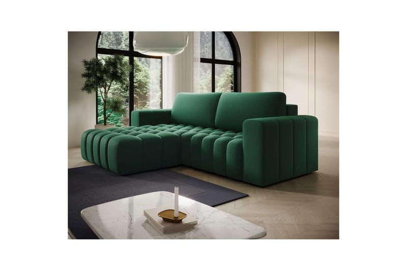 Kulmasohva Eltap Bonett 250x175x92 cm - Kronos 19, Tummanvihreä, Vasen - Huonekalut - Sohva - Vuodesohva