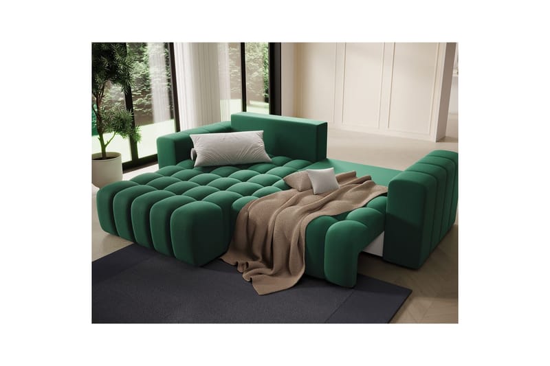Kulmasohva Eltap Bonett 250x175x92 cm - Kronos 19, Tummanvihreä, Vasen - Huonekalut - Sohva - Vuodesohva