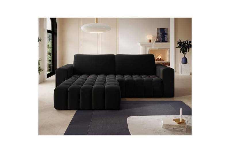 Kulmasohva Eltap Bonett 250x175x92 cm - Matt Velvet 99, Sininen, Vasen - Huonekalut - Sohva - Vuodesohva