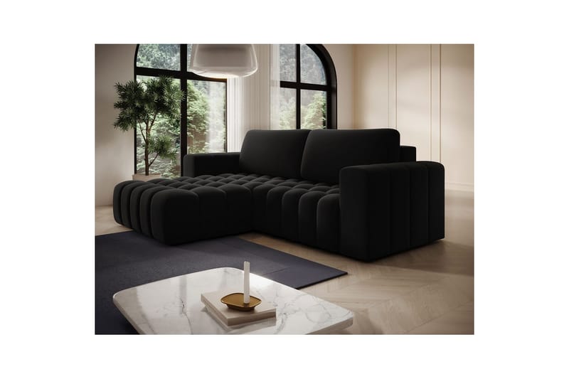 Kulmasohva Eltap Bonett 250x175x92 cm - Matt Velvet 99, Sininen, Vasen - Huonekalut - Sohva - Vuodesohva