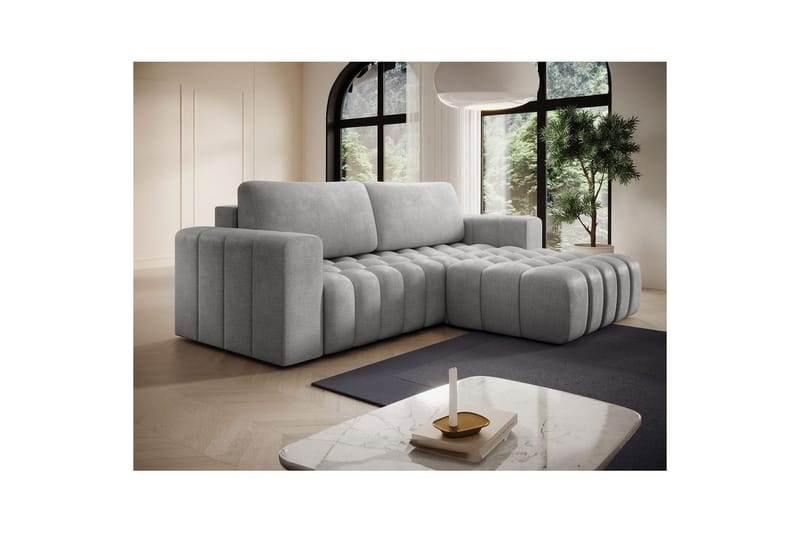 Kulmasohva Eltap Bonett 250x175x92 cm - Monolith 84, Vaaleanharmaa, Oikea - Huonekalut - Sohva - Vuodesohva