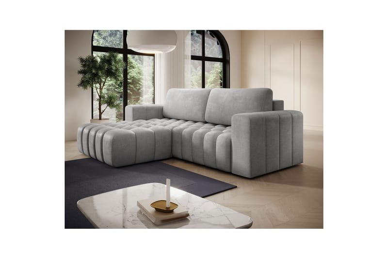 Kulmasohva Eltap Bonett 250x175x92 cm - Monolith 84, Vaaleanharmaa, Vasen - Huonekalut - Sohva - Vuodesohva
