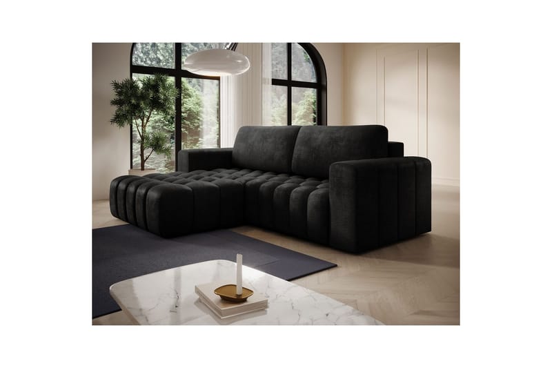 Kulmasohva Eltap Bonett 250x175x92 cm - Monolith 97, Tummanharmaa, Vasen - Huonekalut - Sohva - Vuodesohva