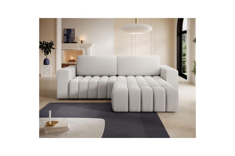 Kulmasohva Eltap Bonett 250x175x92 cm - Royal 01, Valkoinen, Oikea - Huonekalut - Sohva - Vuodesohva