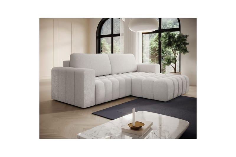 Kulmasohva Eltap Bonett 250x175x92 cm - Royal 01, Valkoinen, Oikea - Huonekalut - Sohva - Vuodesohva