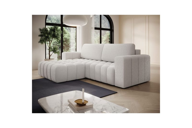 Kulmasohva Eltap Bonett 250x175x92 cm - Royal 01, Valkoinen, Vasen - Huonekalut - Sohva - Vuodesohva