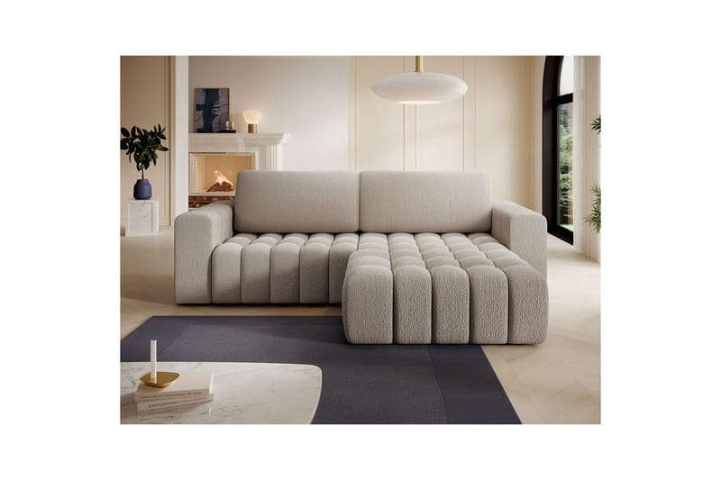 Kulmasohva Eltap Bonett 250x175x92 cm - Royal 18, Beige, Oikea - Huonekalut - Sohva - Vuodesohva