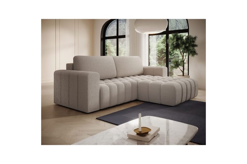 Kulmasohva Eltap Bonett 250x175x92 cm - Royal 18, Beige, Oikea - Huonekalut - Sohva - Vuodesohva
