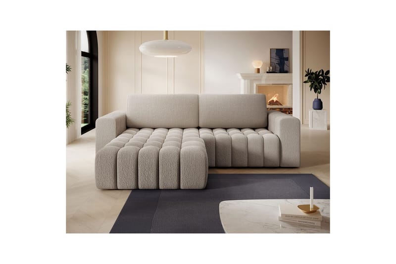 Kulmasohva Eltap Bonett 250x175x92 cm - Royal 18, Beige, Vasen - Huonekalut - Sohva - Vuodesohva